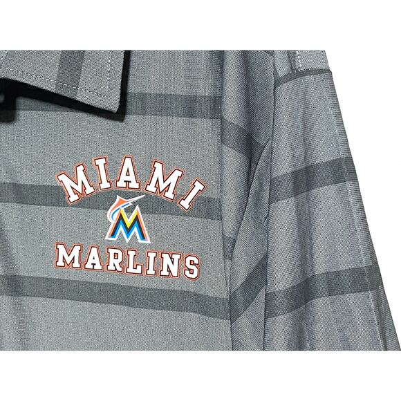 Miami Marlins Baseball True Fan Polo Shirt Mens 2XL Athleisure Preppy Casual NWT - Picture 2 of 9